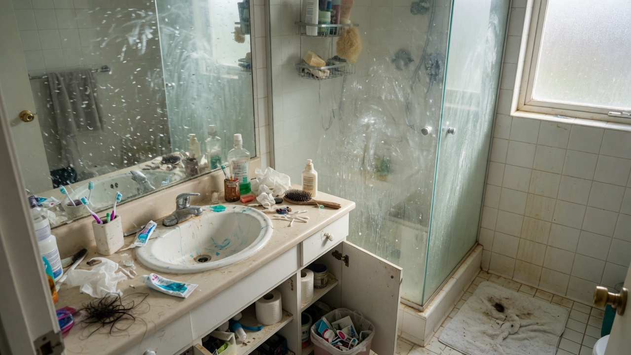 Bathroom before cleaning